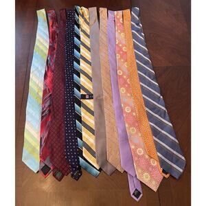 Lot 12 Neckties Mix Quilter Craft Multicolor Pattern Variety Tie Lots